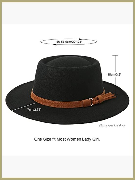 Wool Fedora Hat with Adjustable Band, Wide Brim, Vintage Style main image 5